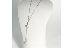 Collana donna argento sfere con zirconi