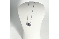 Collana donna argento sfera viola con zirconi