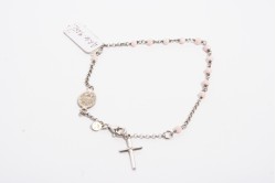 bracciale donna argento con pendente croce rosario